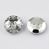 2-Hole Taiwan Acrylic Rhinestone Flat Round Buttons BUTT-F015-18mm-02-2