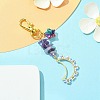 Moon Glass Seed Pendant Decorations HJEW-MZ00065-01-2