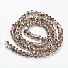 Electroplate Transparent Glass Beads Strands EGLA-A034-T4mm-R06-2
