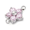 304 Stainless Steel Micro Pave Cubic Zirconia Flower Connector Charms LS-STAS-U042-01P-01-2