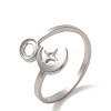 304 Stainless Steel Cuff Ring RJEW-C068-13P-1