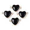 Natural Obsidian Love Heart Pendants G-T138-205D-G-1