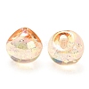UV Plating Rainbow Iridescent Acrylic Beads OACR-G012-04B-2