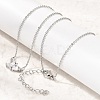 Brass Pave Cubic Zirconia Rectangle and Heart Pendant Cable Chain Necklaces KK-CBAB173-04P-04-1