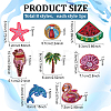 8Pcs 8 Styles Polyester Computerized Embroidery Patches PATC-PH0001-99-2