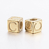 304 Stainless Steel Large Hole Letter European Beads LS-STAS-H428-01G-C-2