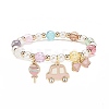 Colorful Alloy Enamel Cute Charms Bracelet BJEW-JB08661-3