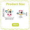Cow Food Grade Eco-Friendly Silicone Beads SIL-WH0008-36-2