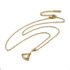 Brass Micro Pave Cubic Zirconia with Acrylic Ginkgo Leaf Pendant Necklaces for Women NJEW-E106-02KCG-2