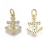 Brass Micro Pave Cubic Zirconia Charms ZIRC-R109-023G-NF-1