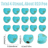 4 Strands Dyed Synthetic Turquoise Heart Beads Strands G-SC0002-61A-2