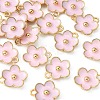 Light Gold Plated Alloy Enamel Pendants ENAM-YW0002-20B-2