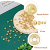 SUPERFINDINGS 160Pcs 4 Style Brass Flat Round Spacer Beads KK-FH0006-43-5