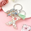 Resin & Acrylic & Faux Suede Tassel Keychain KEYC-YW00126-24-1