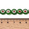 Handmade Millefiori Glass Flat Round Bead Strands LK-P011-24-4