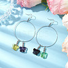 Butterfly Glass Dangle Earrings EJEW-JE05836-2