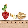 304 Stainless Steel Enamel Strawberry Dangle Stud Earrings EJEW-A138-10G-01-5