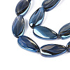 Electroplate Transparent Glass Beads Strands EGLA-N055-02G-3