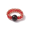 Glass Seed Beaded Stretch Finger Rings RJEW-MZ00019-4