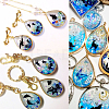 Rack Plating Alloy Drop Open Back Bezel Pendants PALLOY-CJ0001-24-FF-6