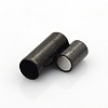 304 Stainless Steel Smooth Surface Magnetic Clasps with Glue-in Ends Fit 5mm Cords STAS-O042-B-15-1