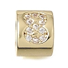 Brass Micro Pave Clear Cubic Zirconia Beads CU-CBAA19F-01G-I-1