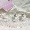 316L Surgical Stainless Steel & Glass Stud Earrings WGE1D71-03-1