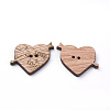 2-Hole Wooden Sewing Buttons WOOD-S037-057-2