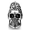Fashion Skull 316L Surgical Stainless Steel Wide Band Rings RJEW-BB01142-10-1