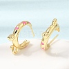Brass Enamel Stud Earrings KK-CBA8324-23G-02-3