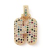 Brass Micro Pave Cubic Zirconia Pendants ZIRC-P121-01G-H-1