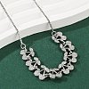 Brass Micro Pave Clear Cubic Zirconia Fruit Bib Necklaces NJEW-F342-01B-P-2
