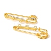 Iron Rhinestone Safety Pins Brooch Findings JEWB-E045-01A-G-2