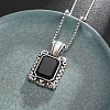 Platinum Alloy Rhinestone Pendant Necklaces FS-WG8CA3C-01-3