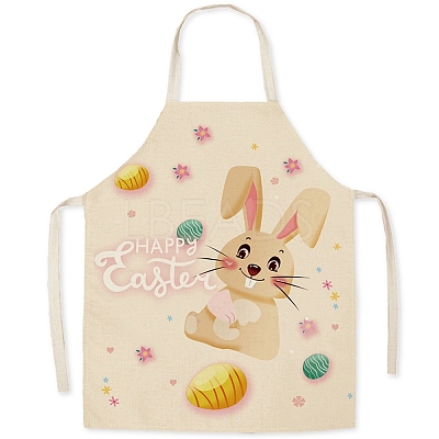 Cute Easter Egg Rabbit Pattern Polyester Sleeveless Apron PW-WG98916-10-1