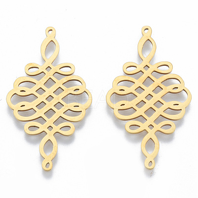 201 Stainless Steel Filigree Joiners Links STAS-N090-LA974-2-1