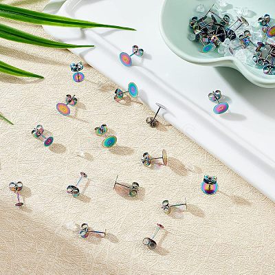 36Pcs 3 Size 304 Stainless Steel Stud Earring Findings DIY-DC0001-55-1