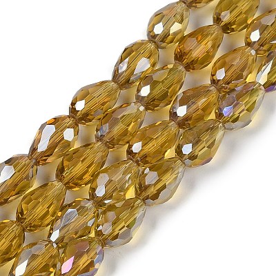 Transparent Electroplate Glass Beads Strands EGLA-N013-T6mm-B08-1