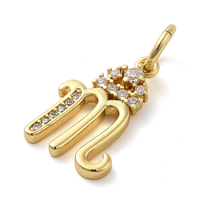 Brass Micro Pave Cubic Zirconia Pendants KK-M273-01G-M-1