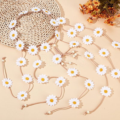 2Pcs 2 Styles Cloth Flower Hippie Headband Floral Crown OHAR-CP0001-18A-1