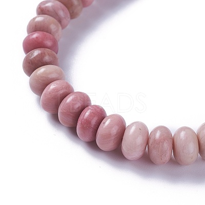 Adjustable Natural Rhodonite Braided Bead Bracelets BJEW-F369-A14-1