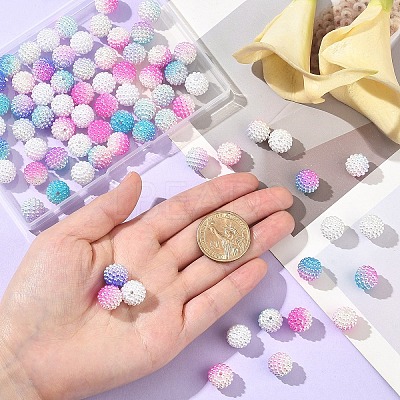 80Pcs 4 Colors Imitation Pearl Acrylic Beads OACR-YW0002-57-1