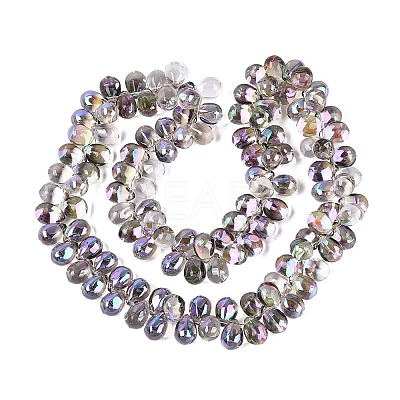 Electroplate Baking Paint Transparent Glass Beads Strands GL-N005-02A-C10-1