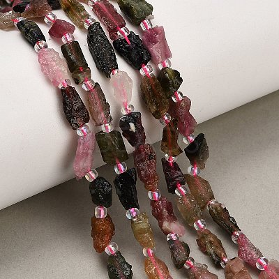 Raw Rough Natural Multicolor Tourmaline Beads Strands GG-CBAA9B4-F01-1