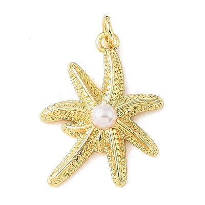 Brass & ABS Plastic Pearl Pendants PL-CBA6938-13G-01-1