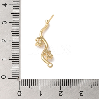 Brass with Clear Cubic Zirconia Stud Earring Findings KK-G499-02G-1