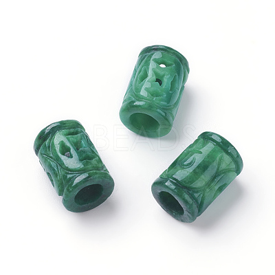 Natural Myanmar Jade/Burmese Jade European Beads G-E418-28-1