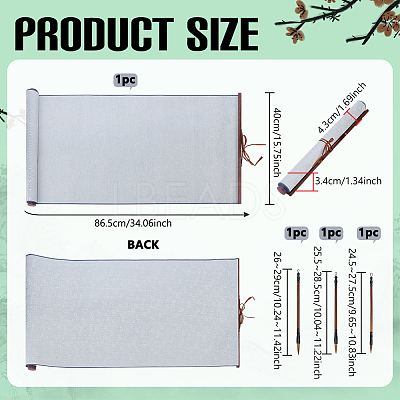 1Pc Polyester & Plastic & Alloy Chinese Calligraphy Brush Water Writing Magic Cloth AJEW-PH0008-93B-1