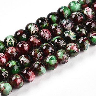 Baking Paint Glass Beads X1-DGLA-N003-6mm-A09-1