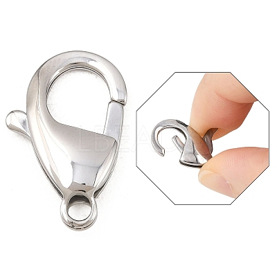 Tarnish Resistant 304 Stainless Steel Lobster Claw Clasps STAS-AB21-1